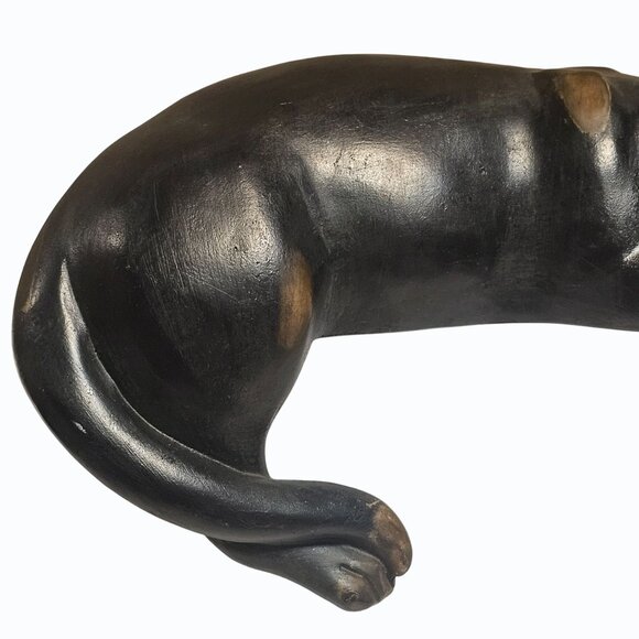 Vtg Pair Black Brown Kitty Cat Figurines  Shelf Sitters 6" and 7" READ - Picture 14 of 16